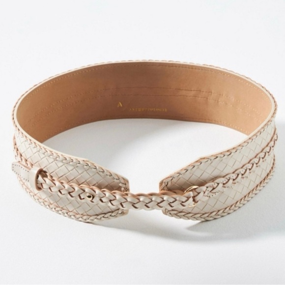 Anthropologie Accessories - Anthropologie NWT Braided Wide Leather Beige Corset Belt